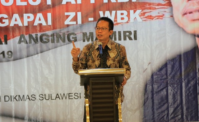 Sekretaris Deputi KemenPAN-RB, Didid Noordiantmoko, melakukan evaluasi Zona Integritas WBK BP-PAUD dan Dikmas Sulsel, Selasa (3/9/2019).