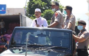 Kapolda Sulsel Bersama Ustadz Dasad Keliling Makassar Imbau Warga Cegah Corona