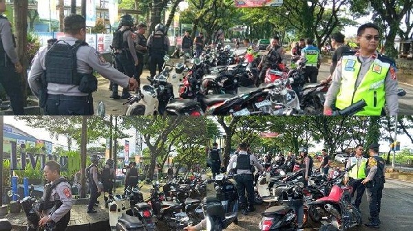 Polres Gowa Amankan 52 Motor yang melakukan balap liar di dua lokasi masing-masing Jalan Poros Barombong dan Jl Tun Abdul Razak