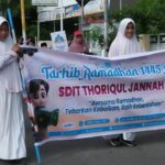 Murid SDIT Thoriqul Jannah Sinjai Tarhib Ramadan berupa pawai karnaval, Jumat (8/3/2024) star di Lapangan Nasional Sinjai