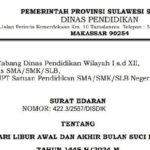 Disdik Sulsel Sudah Buat Jadwal Libur Ramadan 2024 melalui surat edaran bernomor 422.3/2567/disdik ditujukan ke pihak terkait