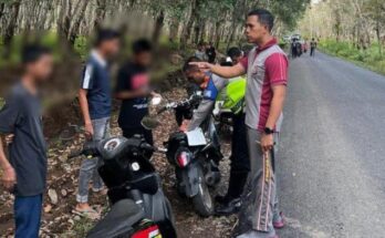 Satuan Lalu Lintas Polres Bulukumba amankan 20 motor pebalap liar yang memanfaatkan jalan mulus poros Sampeang Desa Tamatto