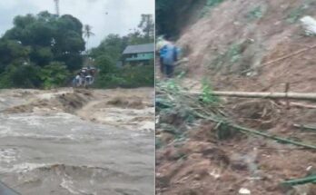 Curah hujan yang tinggi dua hari terakhir menyebabkan Jembatan Bendungan Jupang Tellu Limpoe Bone putus, Minggu (22/12/2024)