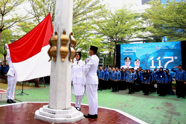 Upacara Harkitnas di Makassar berlangsung di Kantor Wali Kota Makassar, Selasa (20/5/2025) menyinggung tentang perlindungan anak