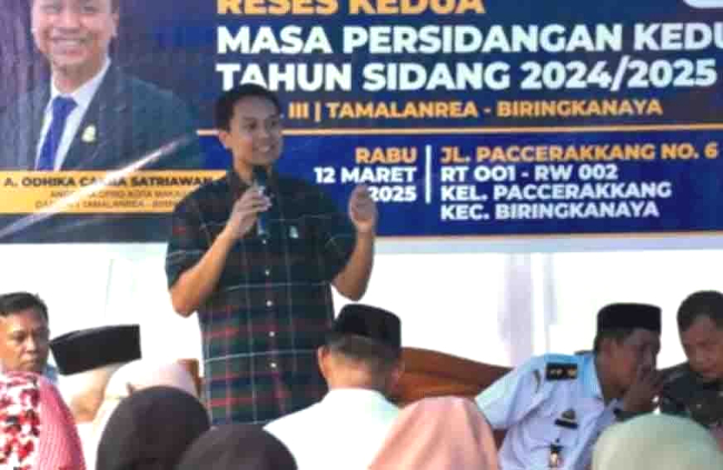 Reses DPRD di Biringkanaya Anggota DPRD Kota Makassar, Andi Odhika Cakra Satriawan, kembali melaksanakan agenda reses
