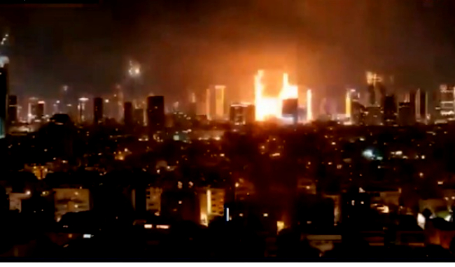 Markas Pertahanan Israel Rusak Parah Dihantam Rudal Iran dalam serangan yang dilancarkan Iran ke Kota Tel Aviv