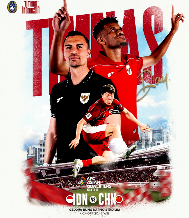 Dengan 23 Pemain Timnas Indonesia Tentukan Nasib Malam Nanti melawan Timnas China di Stadion Utama Gelora Bung Karno