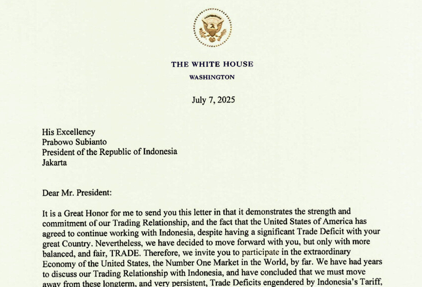 Trump Kenakan Tarif 32 Persen untuk Indonesia dengan Ancaman dan Tawaran melalui surat kepada Presiden Prabowo Subianto