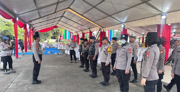 Untuk menciptakan situasi aman dan kondusif Polres Gowa kerahkan 141 personel amankan HUT ke - 705 Gowa di Museum Balla Lompoa