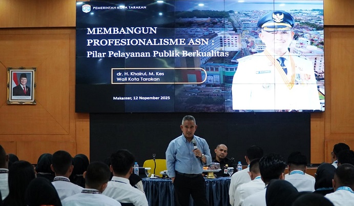 Wali Kota Tarakan motivasi peserta Latsar ASN (Pelatihan Dasar Aparat Sipil Negara) Pusjar SKMP LAN Makassar Gelombang I Angkatan XXX-XXXIV.