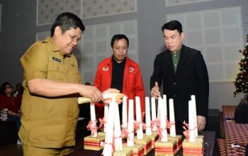 Ratusan jemaat hadiri Natal Bersama API Sulsel di Gedung Serbaguna TYM, Jl Domba Makassar, Senin (26/1/2026).