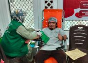 Amaliah UPTD RSUD Sinjai kumpulkan10 kantong darah di Masjid Jami Nailul Ma’ram, setelah salat Tarawih, Jumat, 25 Februari 2026