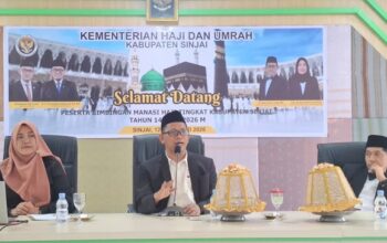 Kakanwil Kemenag Sulsel bawakan materi manasik haji di Sinjai. Kegiatan berlangsung di Aula Armuzna Lantai II Kemenhaj Sinjai