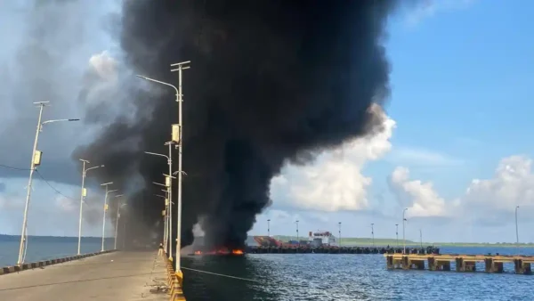 Kapal pengangkut elpiji meledak di Pelabuhan Rauf Rahman Benteng, Selayar, Senin (16/3/2026) sekira pukul 06.00 Wita