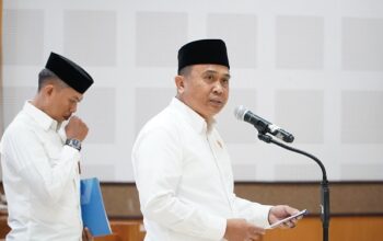 Sekretaris Utama LAN RI, Dr Andi Taufik MSi, lantik empat pejabat fungsional secara hybrid, Senin (13/4/2026) di Gedung Pusjar LAN RI