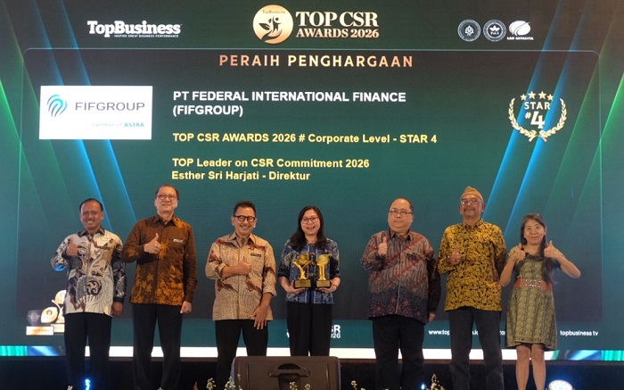 PT Federal International Finance atau FIFGROUP raih dua penghargaan TOP CSR Awards 2026 atas komitmen berkelanjutan
