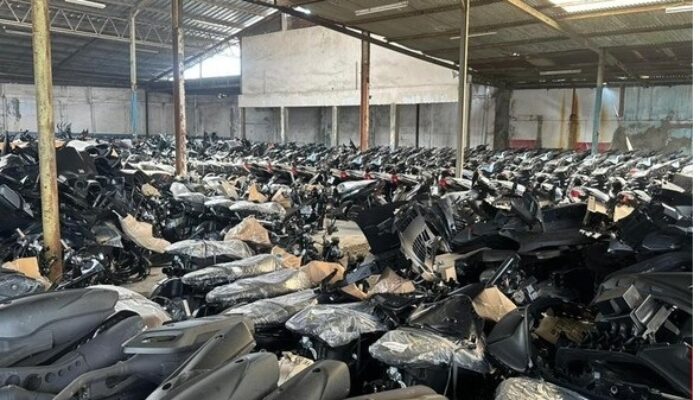 Polisi Gerebek Gudang Motor Ilegal Sudah Ekspor 99.000 Unit