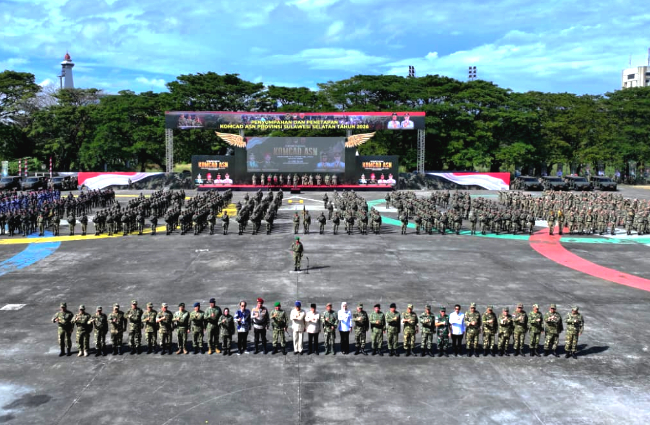 Jadi Pilot Project, Sulsel Kukuhkan 500 Personil Komcad ASN, Simak Apa Perannya? Pengukuhan Komcad ASN Sulsel di Karebosi