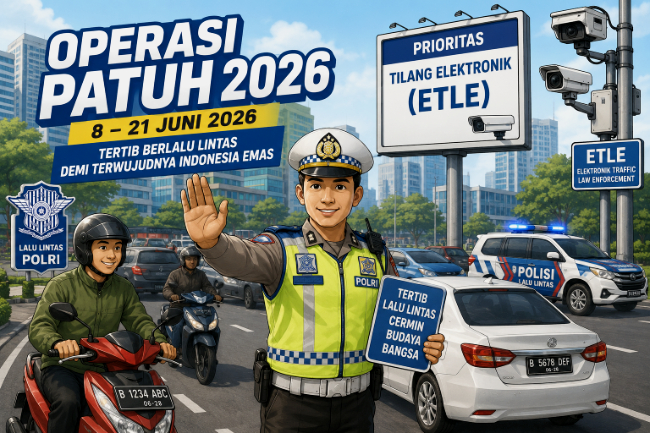 Hari Ini Operasi Patuh 2026, Ini Jenis Tilang dan Target Pelanggaran mulai 8 hingga 21 Juni 2026 di seluruh Indonesia