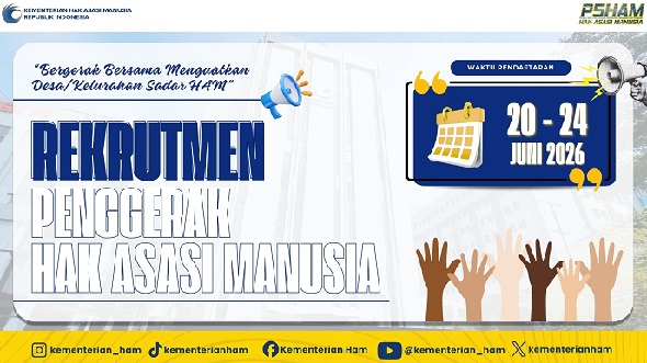 Kementerian HAM butuh 200 tenaga kerja penggerak Hak A membuka rekrutmen atau penerimaan Penggerak HAM Tahun 2026