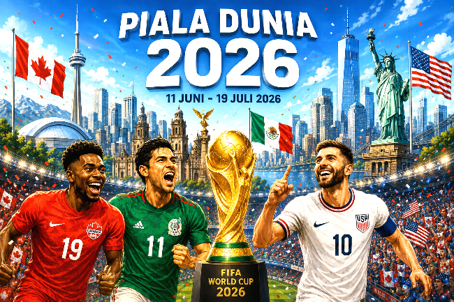 Jadwal Lengkap Pertandingan Fase Grup Piala Dunia 2026 yang akan berlangsung 11 Juni hingga 19 Juli 2026 di Amerika Serikat, Kanada, meksiko