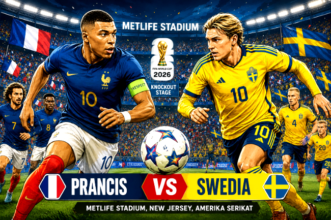 Jadwal Piala Dunia Rabu 1 Juli: Prediksi Pertandingan Prancis vs Swedia, ada tiga pertandingan mulai 1 Juli dini hingga Rabu siang