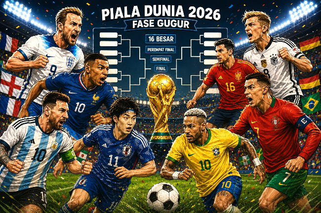 Jadwal Lengkap Fase Gugur 32 Besar Piala Dunia 2026, Sejumlah 32 tim akan memulai pertandingan pada Senin dini hari nanti