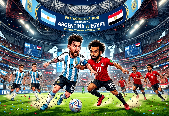 Jadwal dan Prediksi Pertandingan Argentina vs Mesir yang akan bertanding di babak 16 besar Piala Dunia 2026