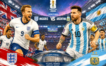 Prediksi Pertandingan Inggris vs Argentina di Semifinal memperebutkan satu tiket ke final Piala Dunia 2026