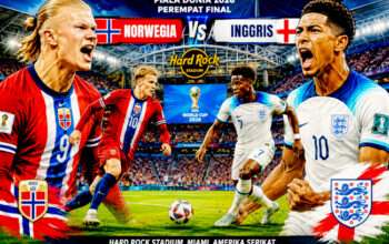 Jadwal dan Prediksi Pertandingan Norwegia vs Inggris dalam pertandingan babak perempat final Piala Dunia 2026