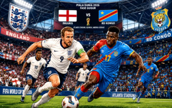 Jadwal Piala Dunia Kamis 2 Juli: Prediksi Pertandingan Inggris vs RD Kongo akan berlangsung di Atlanta Stadium, Georgia, AS