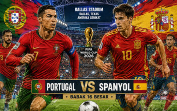 Jadwal dan Prediksi Pertandingan Portugal vs Spanyol Piala Dunia 2026 berlangsung di Dallas Stadium, Texas, Selasa