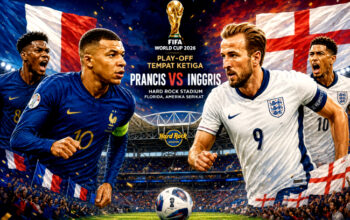 Prediksi Pertandingan Prancis vs Inggris, Perebutan Tempat Ketiga yang akan berlangsung Minggu (19/7/2026) dini hari Wita
