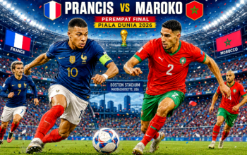 Jadwal dan Prediksi Pertandingan Prancis vs Maroko pada pertandingan perempat final Piala Dunia 2026 Jumat (10/7/2026)
