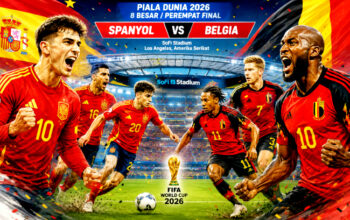Jadwal dan Prediksi Pertandingan Spanyol vs Belgia di perempat final Piala Dunia 2026 yang akan berlangsung Sabtu dini hari Wita