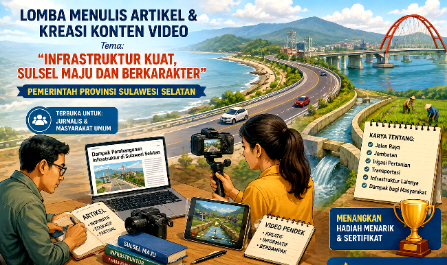 Lomba Karya Jurnalistik dan Konten Video Berhadiah Umrah dan Sepeda Motor oleh Pemerintah Provinsi Sulawesi Selatan