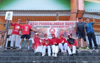 Olahraga Kebugaran Indonesia atau ORKI Sulsel dan Komunitas Senam Nusantara galang dana untuk korban gempa NTT (Nusa Tenggara Timur).