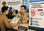 Pemerintah Mempercepat Proses Balik Nama Sertifikat Tanah dengan waktu maksimal 10 hari bekerja sama dengan Kementerian Dalam Negeri