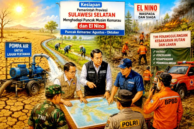 5 Daerah Sudah Darurat Kekeringan, Pemprov Sulsel Lakukan Ini. Daerah itu adalah Makassar, Parepare, Pinrang, Enrekang dan Selayar