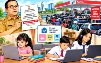 Sekolah-Sekolah di Makassar Belajar di Rumah, Dampak Antrean BBM