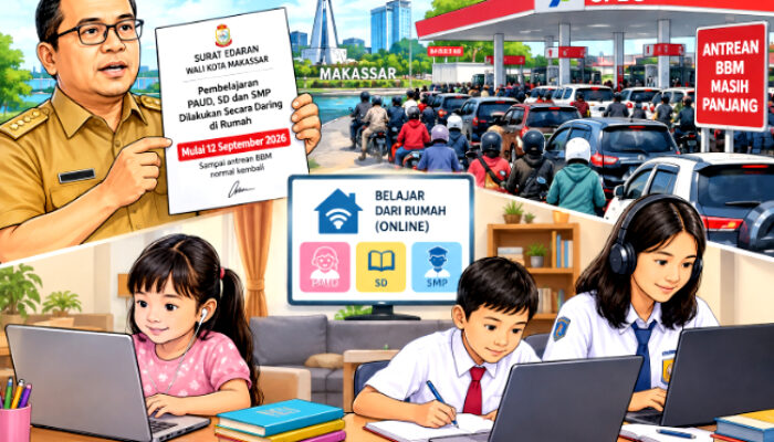 Sekolah-Sekolah di Makassar Belajar di Rumah, Dampak Antrean BBM
