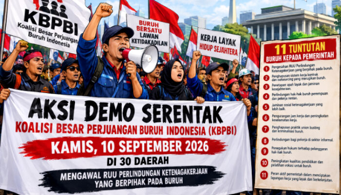 Hari Ini, Buruh Demo Serentak di 30 Daerah, Ini 11 Tuntutan