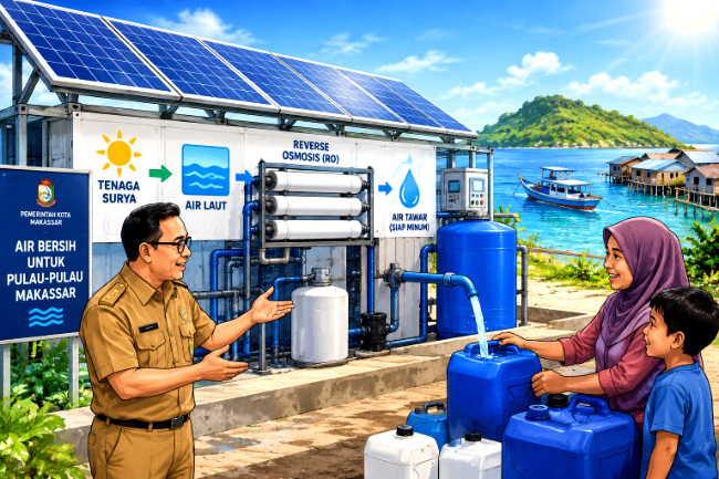 Pemkot Makassar Siapkan Penyulingan Air Laut untuk Kebutuhan Masyarakat Kepulauan untuk kebutuhan air bersih