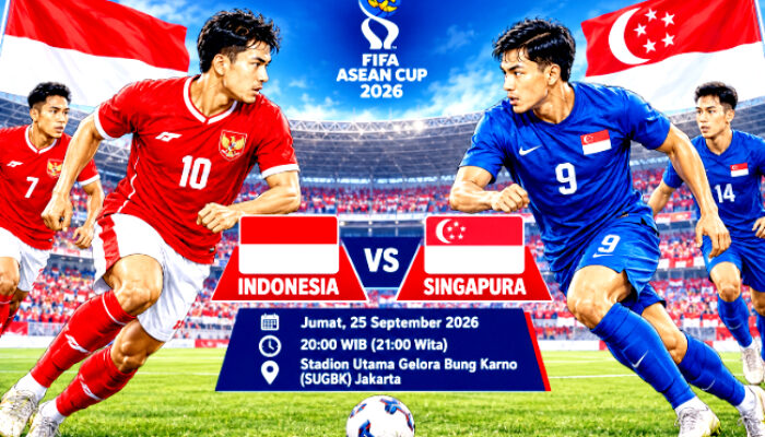 Jadwal Siaran Langsung FIFA ASEAN Cup, Indonesia vs Singapura Malam Ini