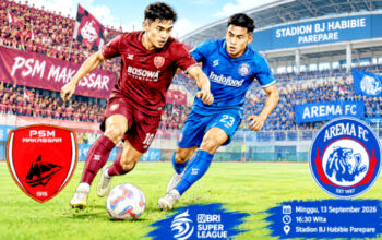 PSM vs Arema Sore ini, Berusaha Bangkit di Kandang Tanpa Penonton di Stadion BJ Habibie Parepare, Minggu (13/9/2026) petang