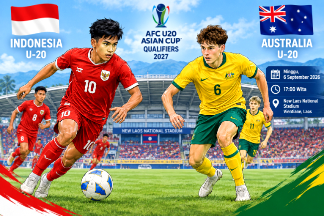 Jadwal Kualifikasi Piala Asia U-20: Laga Hidup Mati Indonesia vs Australia Petang Ini di New Laos National Stadium, Vientiane, Laos
