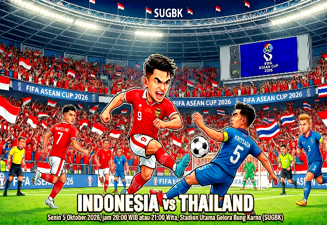 Siaran Langsung Indonesia vs Thailand Malam Ini, Berebut Gengsi Trofi Pertama FIFA ASEAN Cup di Stadion Utama Gelora Bung Karno