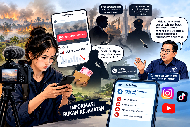 Heboh, Pembungkaman Informasi Karhutla di Media Sosial Para influencer dan konten kreator memperkirakan penurunan mendadak sekitar 85 persen