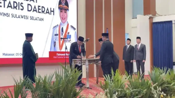 Setelah pelantikan, Senin, 5 Oktober 2026, Andi Winarno resmi menjadi Pj Sekda Sulsel usai empat hari menjabat Plh